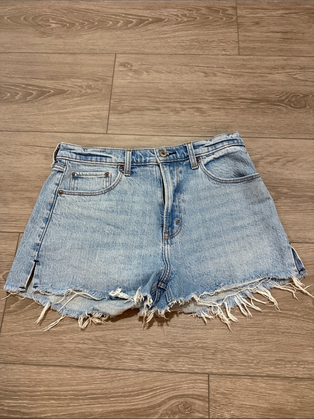 Abercrombie & Fitch High Rise Mom Denim Cutoff Shorts
